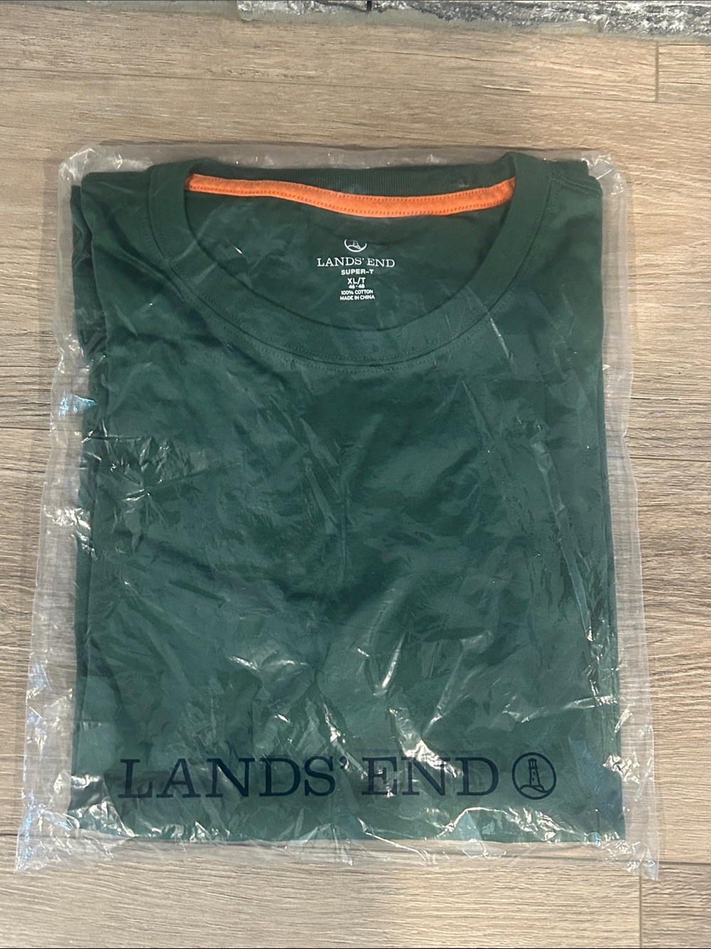 NWT Lands' End Green Crew Super Tee Size XLT